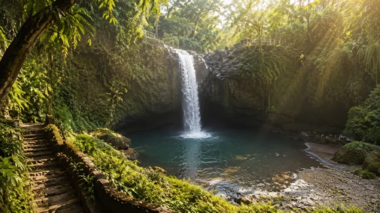 Best waterfalls near Ubud - jungle waterfall with natural swimming pool
