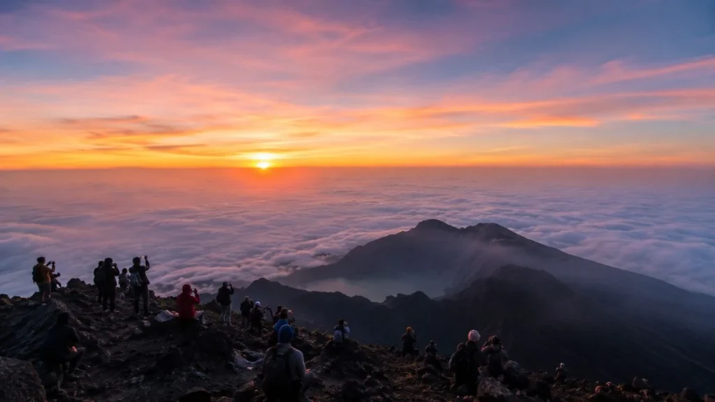 Kintamani Bali - Mount Batur sunrise view from the summit