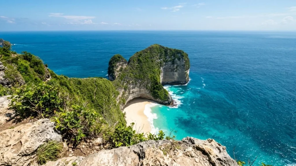 Nusa Penida day trip overlooking the dramatic cliffs of Kelingking Beach