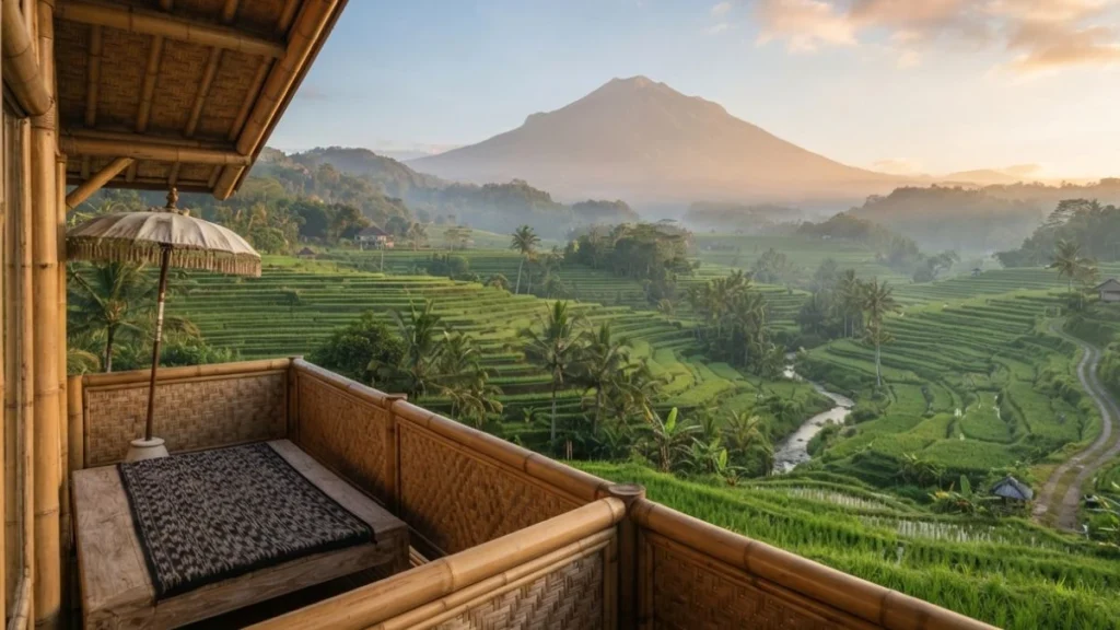 Sidemen valley rice terraces compared to Ubud for where to stay in Bali